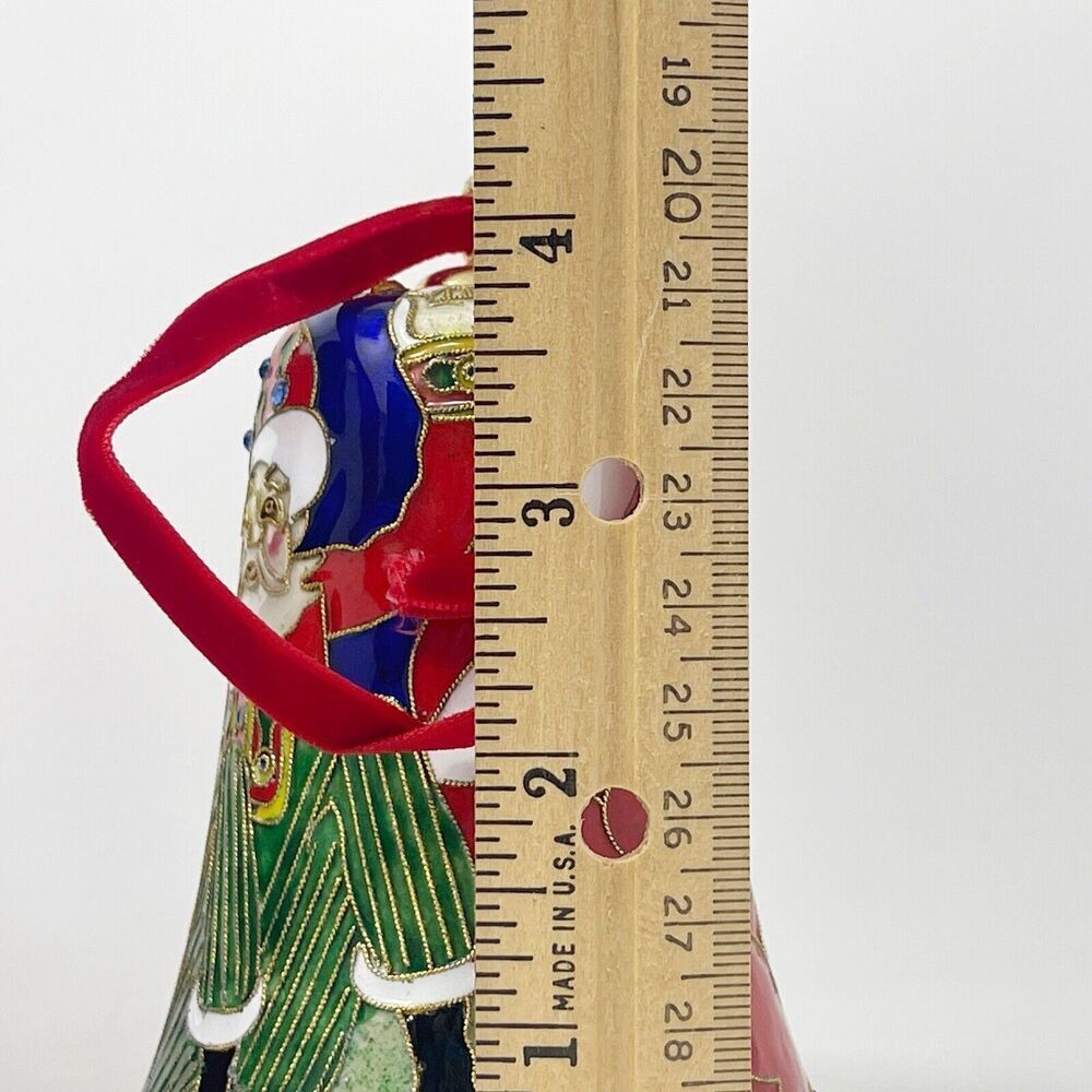 Dillard's Collectible Cloisonné Bell 2006 Christmas Ornament Santa Claus St Nick - Picture 6 of 7